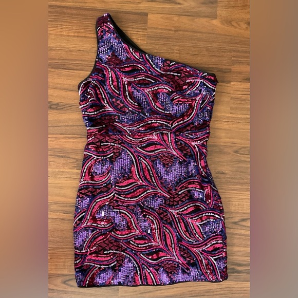 Lulu's Blue and Pink  Dress for Prom - Picture 4 of 10